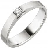 Damen Ring 950 Platin/teilmatt mit Diamant Prinzess-Schliff 0,07 ct. | Platinschmuck