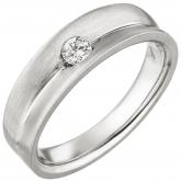 Damen Ring 950 Platin/teilmatt mit Brillant 0,13 ct.