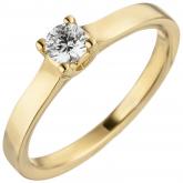 Damen Ring 585 Gelbgold mit Brillant 0,15 ct. Solitär-Stil