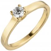 Damen Ring 585 Gelbgold mit Brillant 0,25 ct. Solitär-Stil | Gelbgoldschmuck