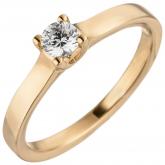 Damen Ring 585 Rotgold mit Brillant 0,15 ct. Solitär-Stil | Rosé- und Rotgoldschmuck