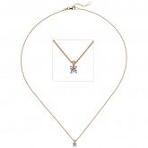 Collier/Ankerkette 585 Rotgold mit Brillant 0,15 ct. ca. 45 cm | Rosé- und Rotgoldschmuck