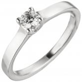 Damen Ring 585 Weißgold mit Brillant 0,15 ct. Solitär-Stil | Edelsteine