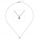 Collier/Ankerkette 585 Weißgold mit Brillant 0,15 ct. ca. 45 cm | Weißgoldschmuck
