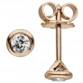 Ohrstecker 585 Rotgold mit 2 Brillanten 0,14 ct. rund gefasst | Rosé- und Rotgoldschmuck