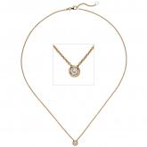 Collier 585 Rotgold mit Brillant 0,15 ct. rund gefasst 45 cm | Rosé- und Rotgoldschmuck