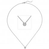 Collier 585 Weißgold mit Brillant 0,15 ct. rund gefasst 45 cm | Weißgoldschmuck