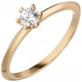 Damen Ring 585 Rotgold mit Brillant 0,15 ct. Solitär | Rosé- und Rotgoldschmuck