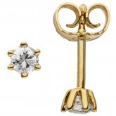 Ohrstecker 585 Gelbgold mit 2 Brillanten 0,14 ct. Solitär | Gelbgoldschmuck