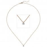 Collier 585 Rotgold Brillant 0,15 ct. Solitär 45 cm