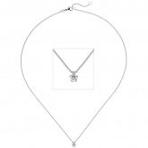 Collier 585 Weißgold mit Brillant 0,15 ct. Solitär 45 cm | Weißgoldschmuck