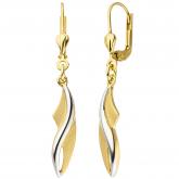Boutons 375 Gelbgold bicolor teilmatt geschwungen | Bicolor Schmuck