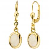 Boutons 585 Gelbgold mit 2 Edel-Opalen | Edelsteine