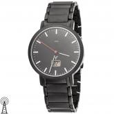JOBO Funk analog Herren Armbanduhr Edelstahl/schwarz plattiert Datum | JOBO