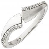 Damen Ring 925 Sterling Silber/teilmatt mit 24 Zirkonia weiß | Silberschmuck