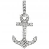 Anhänger "Anker" 925 Sterling Silber mit 32 Zirkonia weiß | JOBO