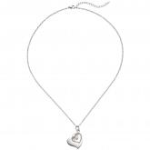 Collier/Ankerkette "Herz" Edelstahl/rotvergoldet Kristalle beweglich 47 cm Collier/Ankerkette "Herz" Edelstahl/rotvergoldet Kristalle beweglich 47 cm