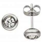 Ohrstecker Edelstahl mit 2 Zirkonia weiß ca. 6,5 mm | Edelstahlschmuck