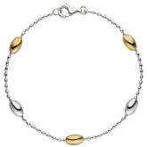 Armband mit Ovalen 925 Sterling Silber/teilvergoldet 19 cm | Silberschmuck