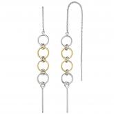 Durchzieh-Ohrhaken 925 Silber/teilvergoldet mit Ringen | Silberschmuck