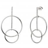 Ohrstecker 925 Silber mit 42 Zirkonia weiß Kreisform abstrakt | Silberschmuck