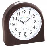 Atlanta Green Quarz analog Wecker Holz-Optik nussbaumfarben mit Licht | Uhren