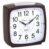 Atlanta Green Quarz analog Wecker Holz-Optik nussbaumfarben | Atlanta