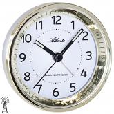 Atlanta Funk analog Wecker rund goldfarben mit Licht und Snooze | Uhren