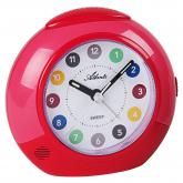 Atlanta Quarz analog Kinder Wecker Kunststoff pink/rot leise Atlanta Quarz analog Kinder Wecker Kunststoff pink/rot leise