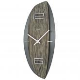AMS Quarz analog Wanduhr mit Holz-Struktur modern AMS Quarz analog Wanduhr mit Holz-Struktur modern