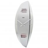 AMS Quarz analog Wanduhr Holz mit Aluminium-Auflage modern AMS Quarz analog Wanduhr Holz mit Aluminium-Auflage modern