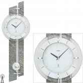 AMS Funk analog Wanduhr mit Pendel mit Stein und Aluminium AMS Funk analog Wanduhr mit Pendel mit Stein und Aluminium