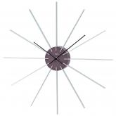 AMS Quarz analog Wanduhr Kunststoff braun mit Aluminium-Stäben AMS Quarz analog Wanduhr Kunststoff braun mit Aluminium-Stäben