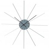 AMS Quarz analog Wanduhr Kunststoff grau mit Aluminium-Stäben AMS Quarz analog Wanduhr Kunststoff grau mit Aluminium-Stäben