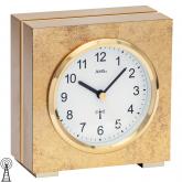 AMS Funk analog Tischuhr Holz in Antik-Optik mit Aluminium messingfarben AMS Funk analog Tischuhr Holz in Antik-Optik mit Aluminium messingfarben