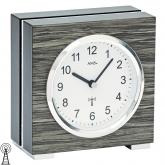 AMS Funk Tischuhr in Holz-Optik mit Aluminium AMS Funk Tischuhr in Holz-Optik mit Aluminium