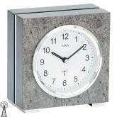 AMS Funk analog Tischuhr Holz in Stein-Optik mit Aluminium AMS Funk analog Tischuhr Holz in Stein-Optik mit Aluminium