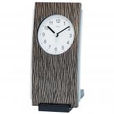 AMS Quarz analog Tischuhr Holz Wellen-Optik mit Aluminium AMS Quarz analog Tischuhr Holz Wellen-Optik mit Aluminium