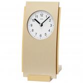 AMS Quarz analog Tischuhr Holz mit Aluminium messingfarben AMS Quarz analog Tischuhr Holz mit Aluminium messingfarben
