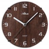 Atlanta Quarz analog Tisch-/Wanduhr Holz nussbaumfarben leise Punktskala | Atlanta