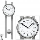 Atlanta Funk analog Wanduhr mit Pendel silberfarben abstrakt Atlanta Funk analog Wanduhr mit Pendel silberfarben abstrakt