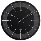 Atlanta Quarz analog Wanduhr rund Holz schwarz ca. 40 cm | Atlanta