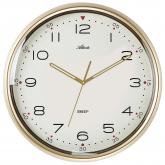 Atlanta Quarz analog Wanduhr rund goldfarben leise ca. 38 cm | Uhren