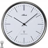 Atlanta Funk analog Wanduhr rund silbern mit Mineralglas | Atlanta