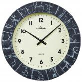 Atlanta Quarz analog Wanduhr rund Stein-Schieferoptik | Uhren