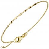Rundanker-Armband 585 Gelbgold 17,5 cm Wellen-Design | Gelbgoldschmuck