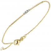 Rundanker-Armband 585 Gelbgold 3 Brillanten 18 cm