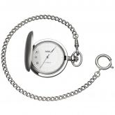 JOBO Taschenuhr mit Kette und Handaufzug verchromt mit Sprung-Deckel | Uhren