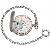 JOBO Taschenuhr/Skelett Handaufzug bicolor 2 Sprung-Deckel | Uhren