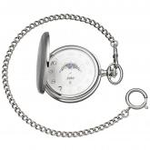 JOBO Quarz analog Taschenuhr verchromt mit Tag-Nacht-Anzeige | Uhren